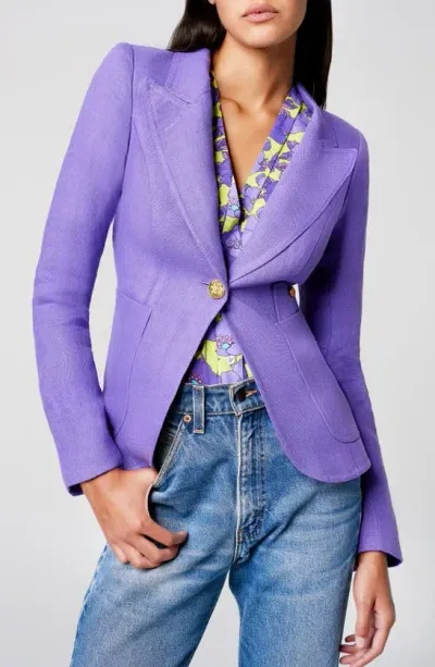 Smythe Duchess Linen Blazer In Violet