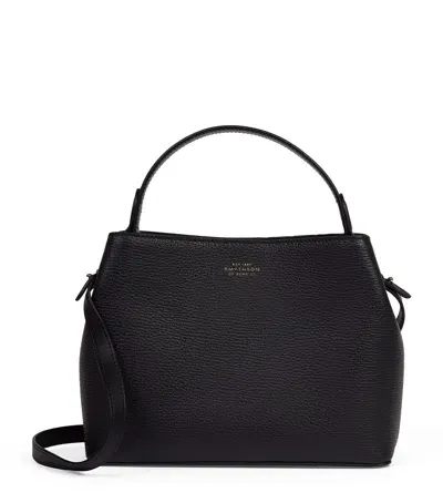 Smythson Leather Day Top-handle Bag In Black