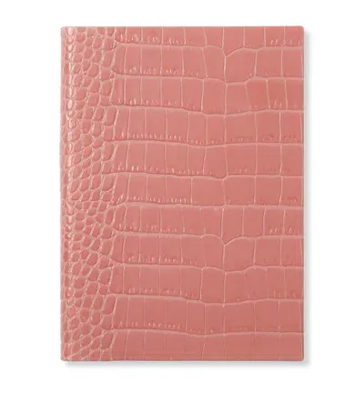 Smythson Leather Mara Soho Notebook In Pink