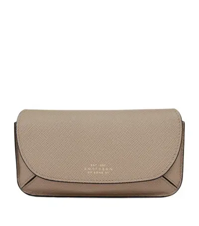 Smythson Leather Panama Glasses Case In Beige