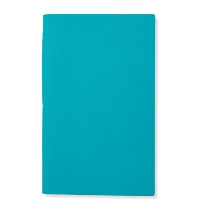 Smythson Leather Panama Notebook In Turquoise