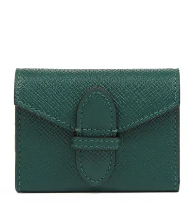 Smythson Leather Playing Card Case In Green