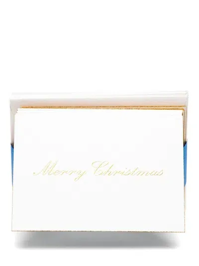 Smythson Merry Christmas Gift Cards In White