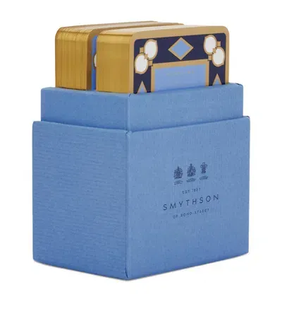 Smythson Kids' Playing Cards Twin Pack In Blue