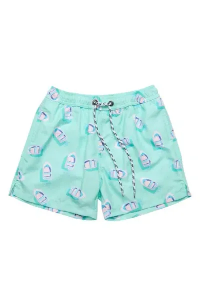 Snapper Rock Kids' Float Your Boat Swim Short In Green