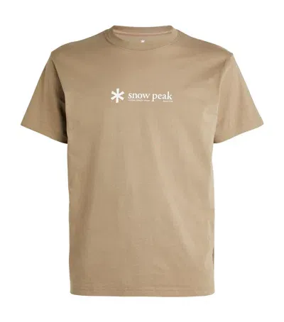 Snow Peak Cotton Logo T-shirt In Green