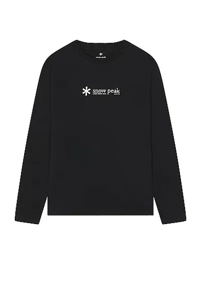 Snow Peak Soft Cotton Logo Long Sleeve T-shirt In Black