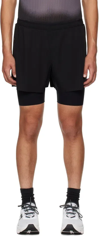 Soar Black Dual Run Shorts