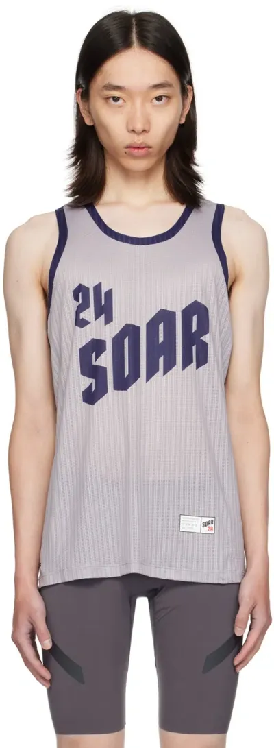 Soar Gray & Navy American Race Tank Top In Grey/blue