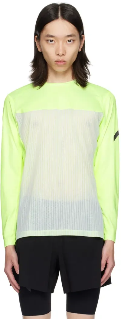 Soar Yellow & White Hot Weather Long Sleeve T-shirt In Fluro Yellow