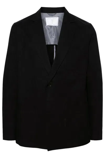 Société Anonyme Single-breasted Canvas Blazer In Black