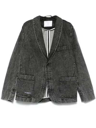 Société Anonyme Single-breasted Denim Blazer In Grey