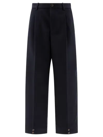 Soeur Wally Wool Wide Leg Pants In Blue