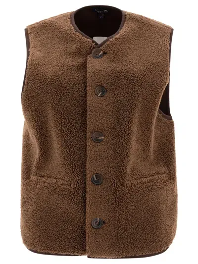 Soeur "fusil" Vest Jacket In Brown