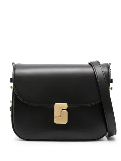 Soeur Mini Bellissima Leather Crossbody Bag In Black