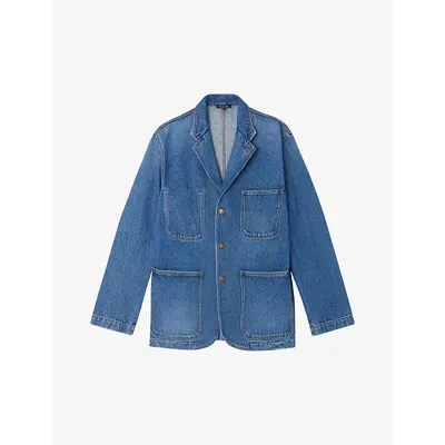 Soeur Womens Bleu Charlize Patch-pocket Denim Jacket In Ble01 Bleu