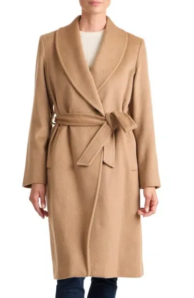 Sofia Cashmere Shawl Collar Camel Hair Coat