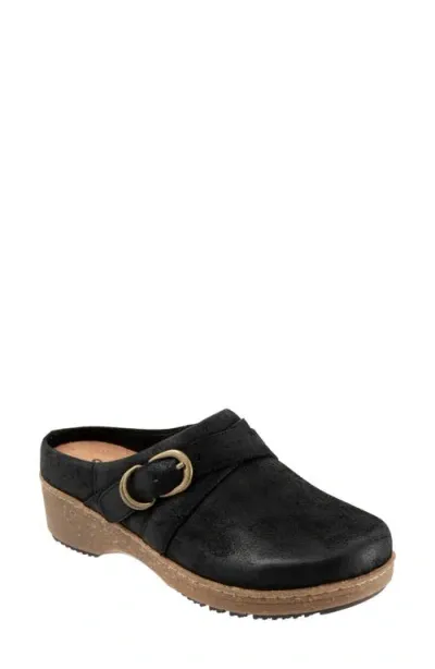 Softwalk ® Asmara Platform Mule In Black Suede