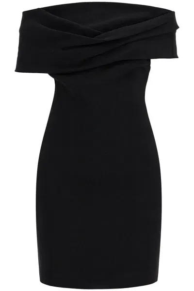 Solace London Mini Abito Off Shoulder Neve In Black