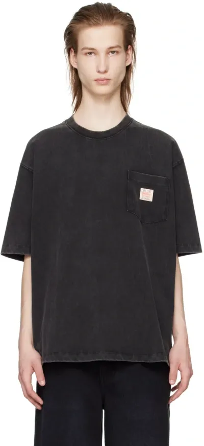 Solid Homme Black Faded T-shirt In 752b Black