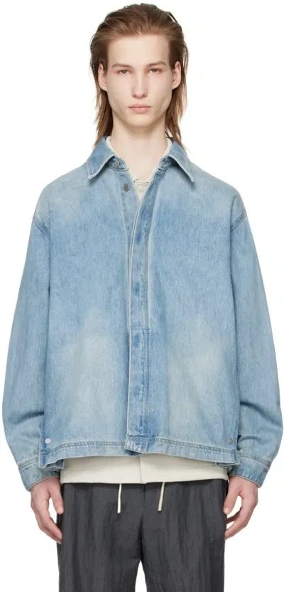 Solid Homme Blue Faded Denim Shirt In 501l Blue