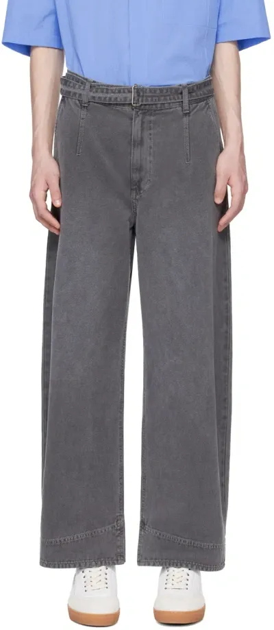 Solid Homme Gray Cinch Belt Jeans In 821g Grey