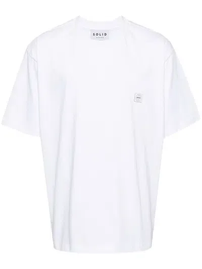 Solid Homme Pixel Back Logo T-shirt In 白色