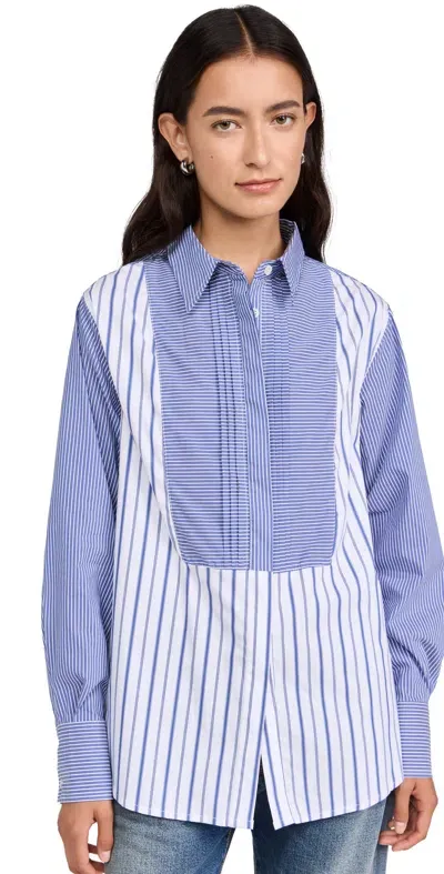 Solid & Striped The Laly Blouse Mixed Stripe White