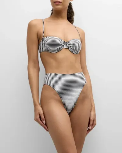 Solid & Striped The Miranda Striped Bikini Bottoms In Classic Belton Stripe