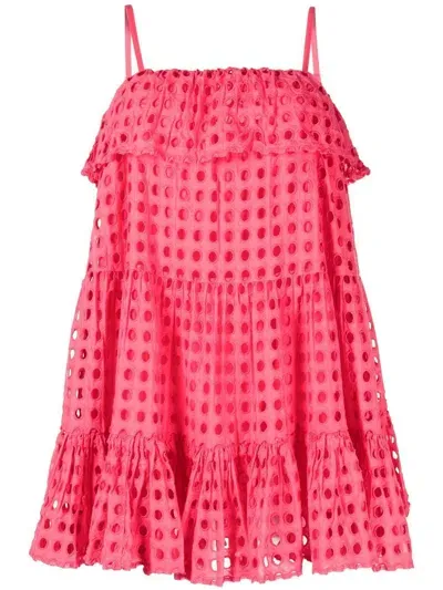 Solid & Striped The Nyla Eyelet Dress In Pink