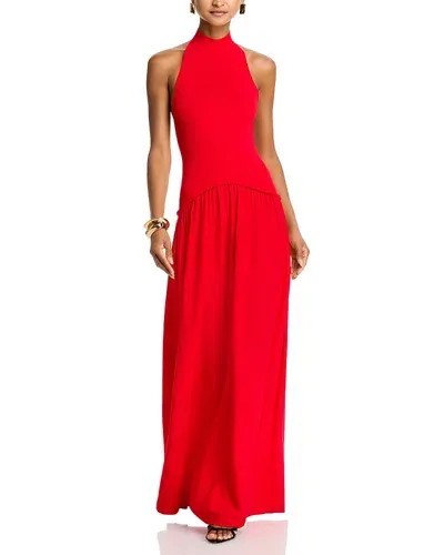 Solid & Striped The Soglio Halter Maxi Dress In Apple Red