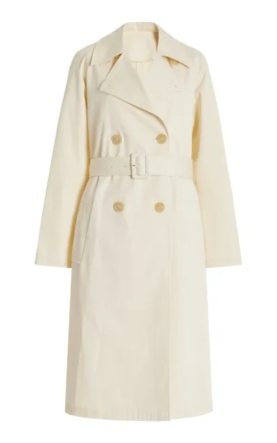 Solid & Striped X Sofia Richie Grainge Exclusive The Monique Cotton Trench Coat In Off-white