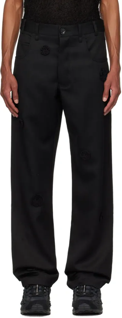 Song For The Mute Black Daisy Long Work Trousers