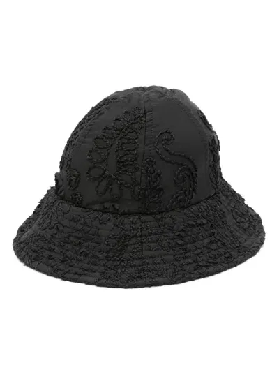 Song For The Mute Paisley-embroidery Bucket Hat In 黑色