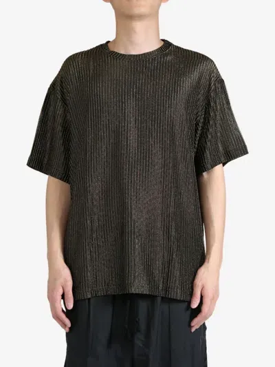 Song For The Mute Pleated Crewneck T-shirt In Brown