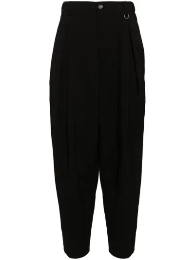 Songzio Balloon-leg Linen Trousers In Black