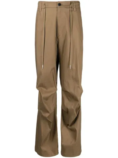 Songzio Drawstring Straight-leg Trousers In Braun