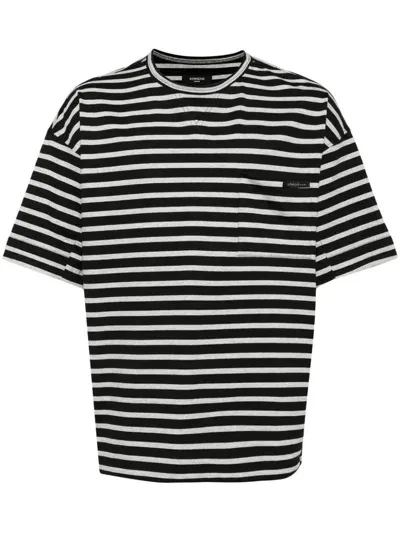 Songzio Origin Paris Striped T-shirt In Black