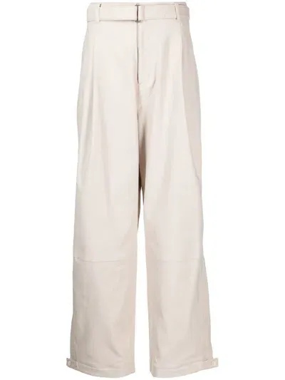 Songzio Wide-leg Cargo Trousers In Neutrals