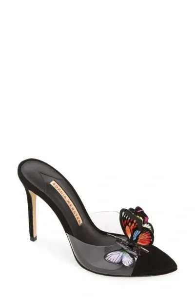 Sophia Webster Black Vanessa Mules In Midnight Butterfly M