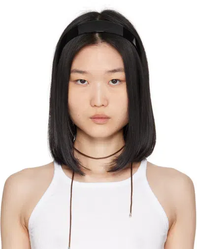 Sophie Buhai Black Thin Bessette Headband In Noir