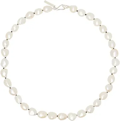 Sophie Buhai White Simple Baroque Pearl Collar Necklace In Sterling Silver