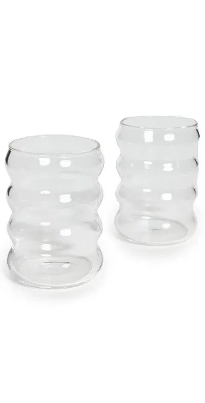 Sophie Lou Jacobsen 6oz Ripple Cup Set Of 2 Clear