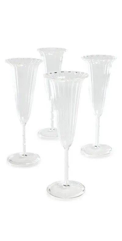 Sophie Lou Jacobsen Set Of 4 Angel Flute Glasses Clear