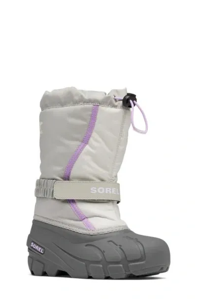 Sorel Kids' Flurry Waterproof Snow Boot In Dove/euphoric Lilac