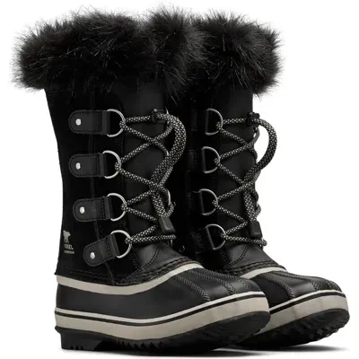 Sorel Kids' Joan Of Arc Waterproof Duck Boot In Black/dove