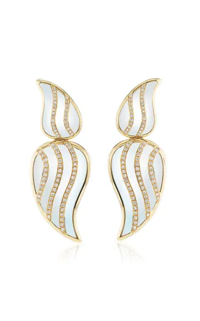 Sorellina Stardust Statement 18k Yellow Gold Diamond Earrings In White