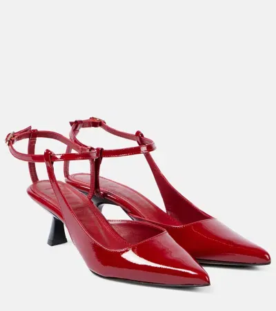 Souliers Martinez Camelia Patent Leather Pumps In Red