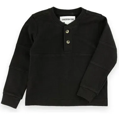 Sovereign Code Babies'  Constant Knit Henley In Black