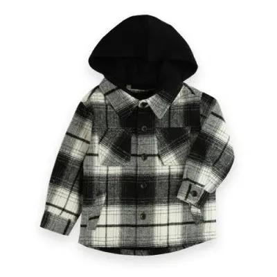 Sovereign Code Babies'  Guard Button Down Shirt In Black/seeker Plaid